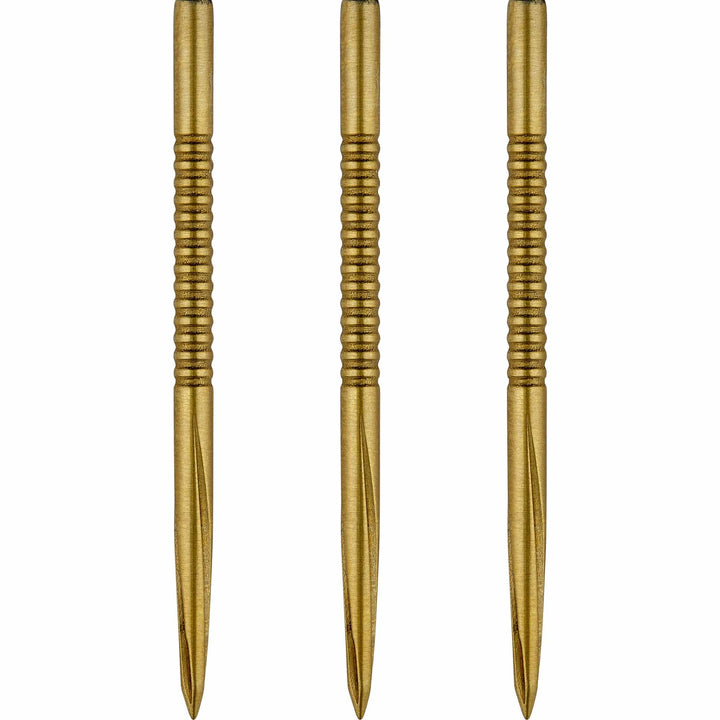 Unicorn Volute Dart Points - Steel Tip - Micro Shark Fin - Gold 42mm