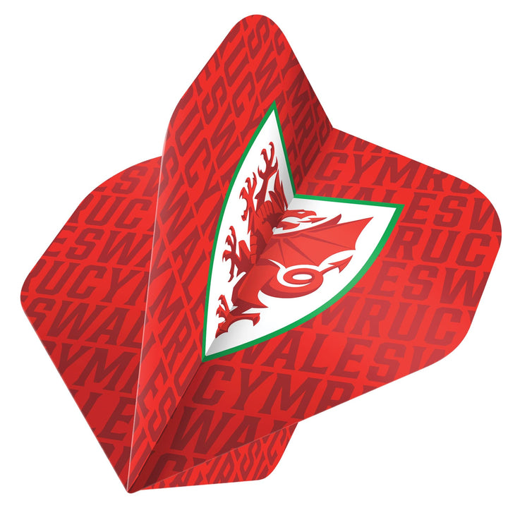 *Wales FA - Dart Flights - 100 Micron - No2 - Std - Welsh \ Cymru - F2 - Crest on Word Art