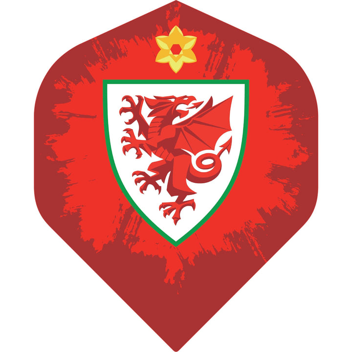 *Wales FA - Dart Flights - 100 Micron - No2 - Std - Welsh \ Cymru - F3 - Crest with Design