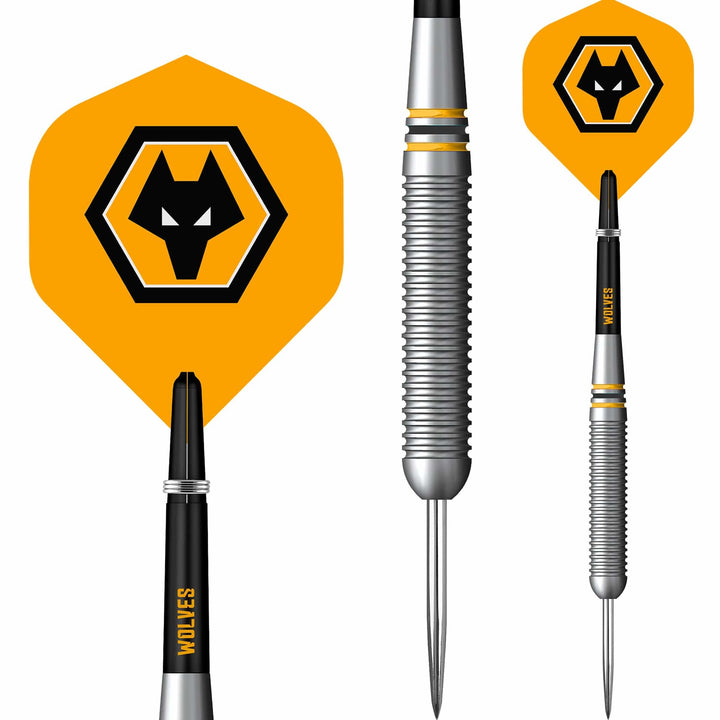 Wolverhampton Wanderers FC Darts - Steel Tip Brass - Official Licensed - Wolves - 22g