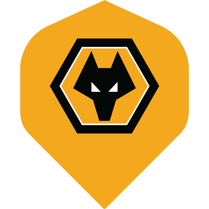 Wolverhampton Wanderers FC Dart Flights - 100 Micron - No2 - Std - Wolves - F1 - Yellow Crest