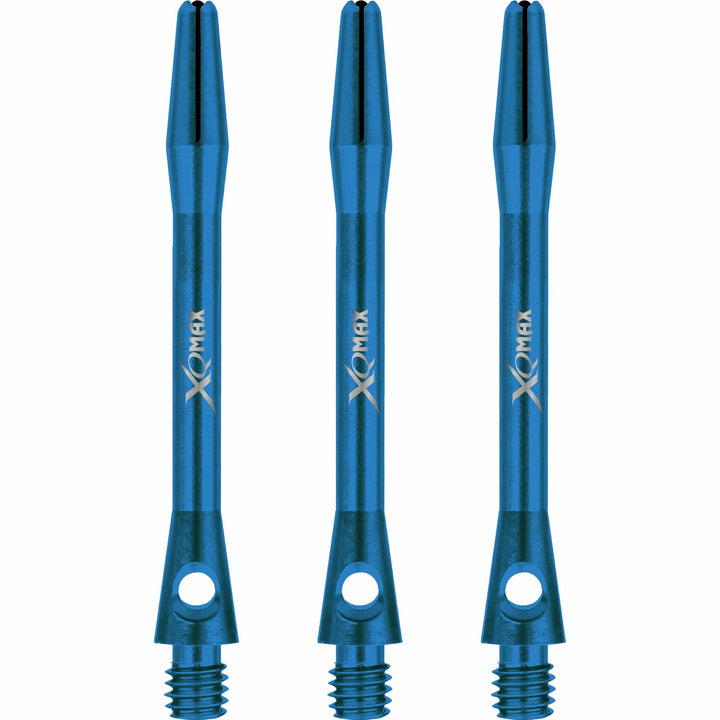XQMax Aluminium Dart Shafts - Metal Dart Stems - Blue Medium