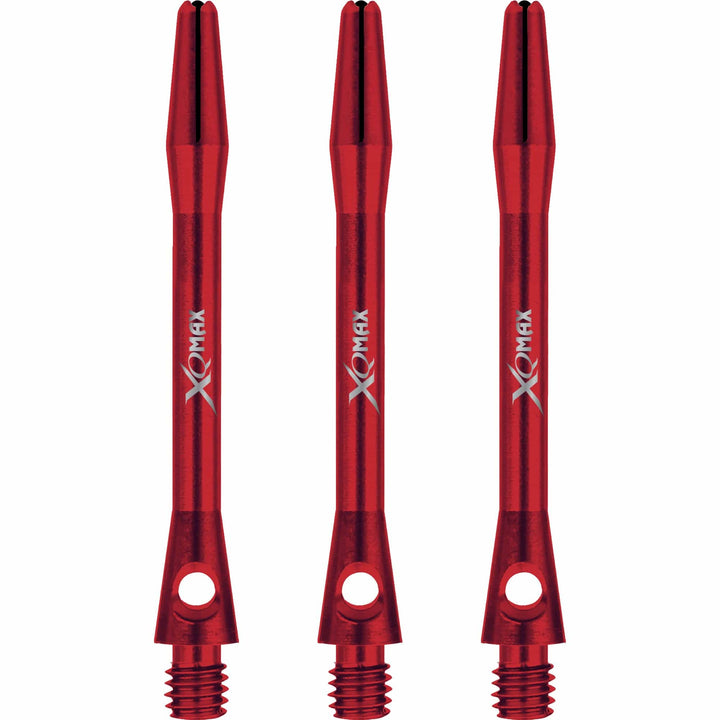 XQMax Aluminium Dart Shafts - Metal Dart Stems - Red Medium