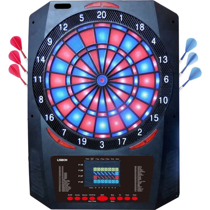 *XQMax Electronic Dartboard - Multiplayer - with 6 Darts - 48 Games - Lisbon