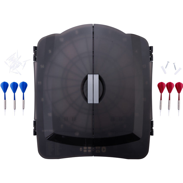 *XQMax Electronic Dartboard in Cabinet - Multiplayer - with 6 Darts - 48 Games - Bern