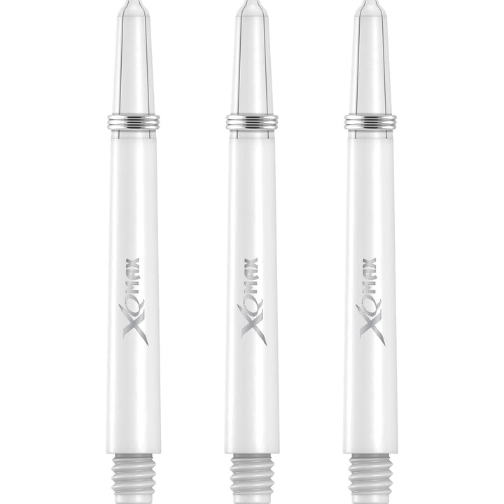 XQMax Polycarbonate Dart Shafts - Solid Colour with Logo - includes Springs - White Medium