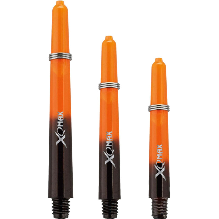 *XQMax Gradient Polycarbonate Dart Shafts - with Logo - includes Springs - Black & Orange