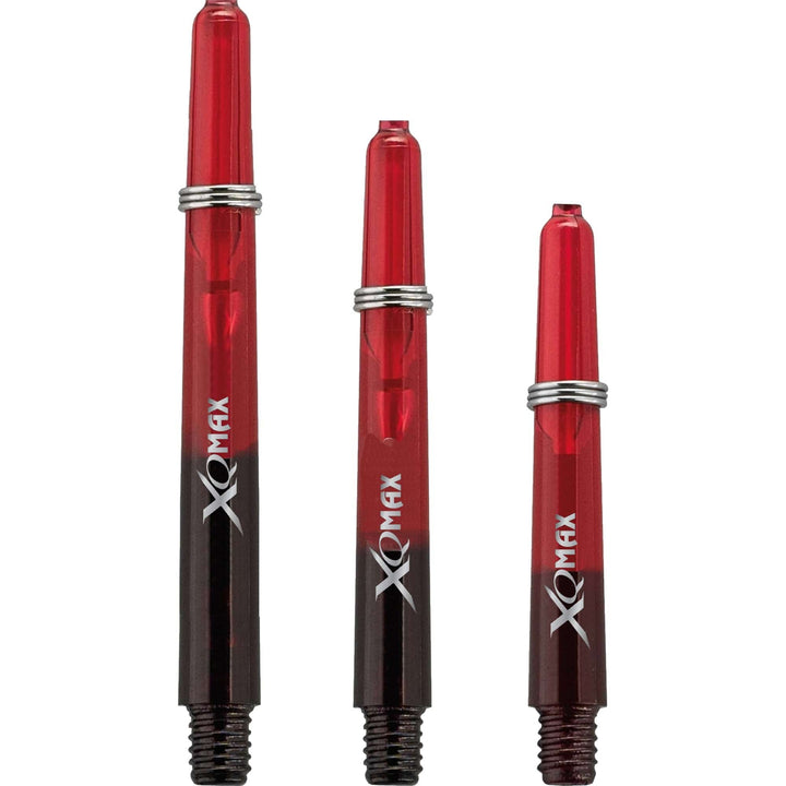 *XQMax Gradient Polycarbonate Dart Shafts - with Logo - includes Springs - Black & Red